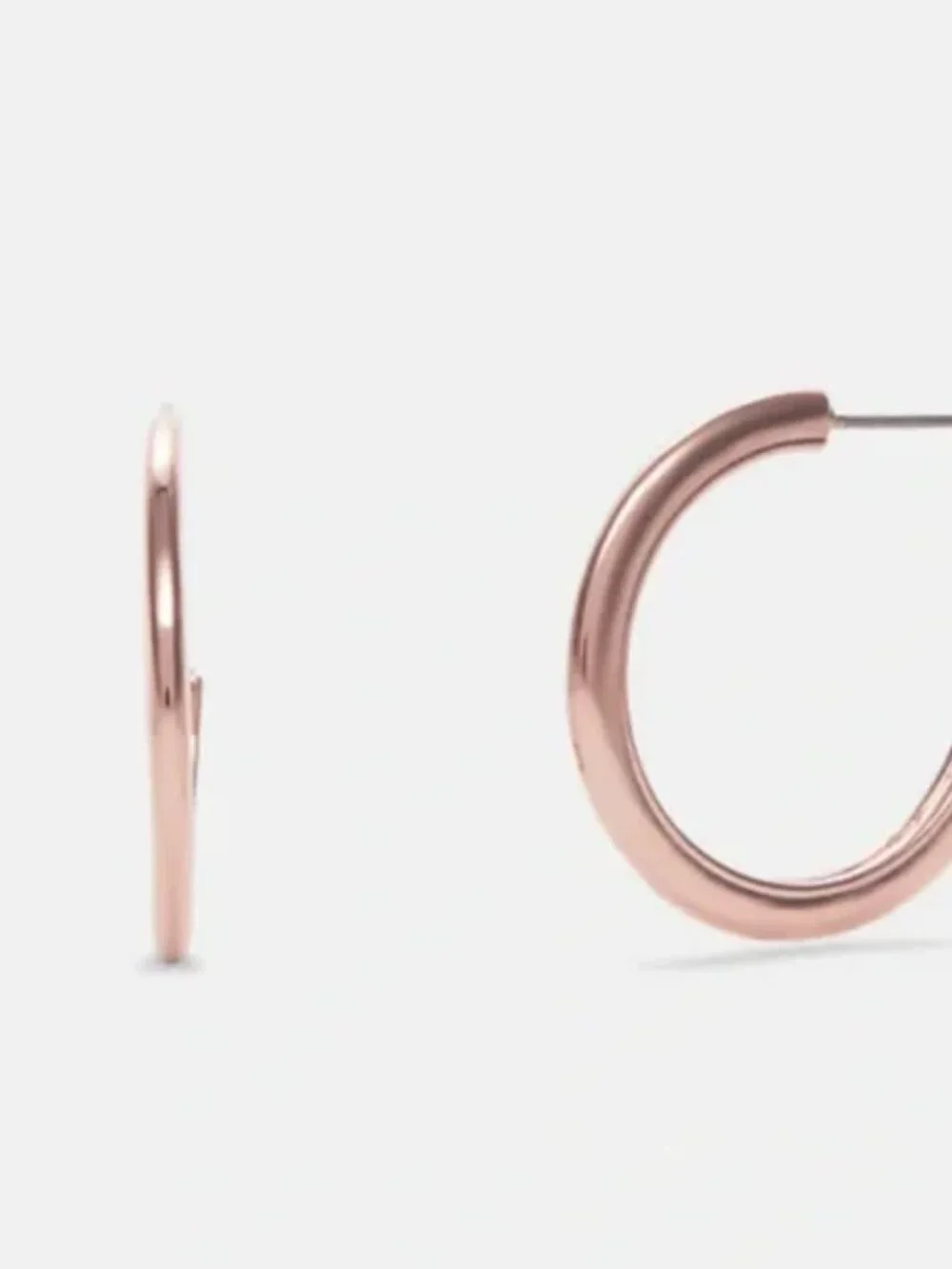 COACH Signature Hoop Earrings Rose Gold Tone NWT - Picture 4 of 6